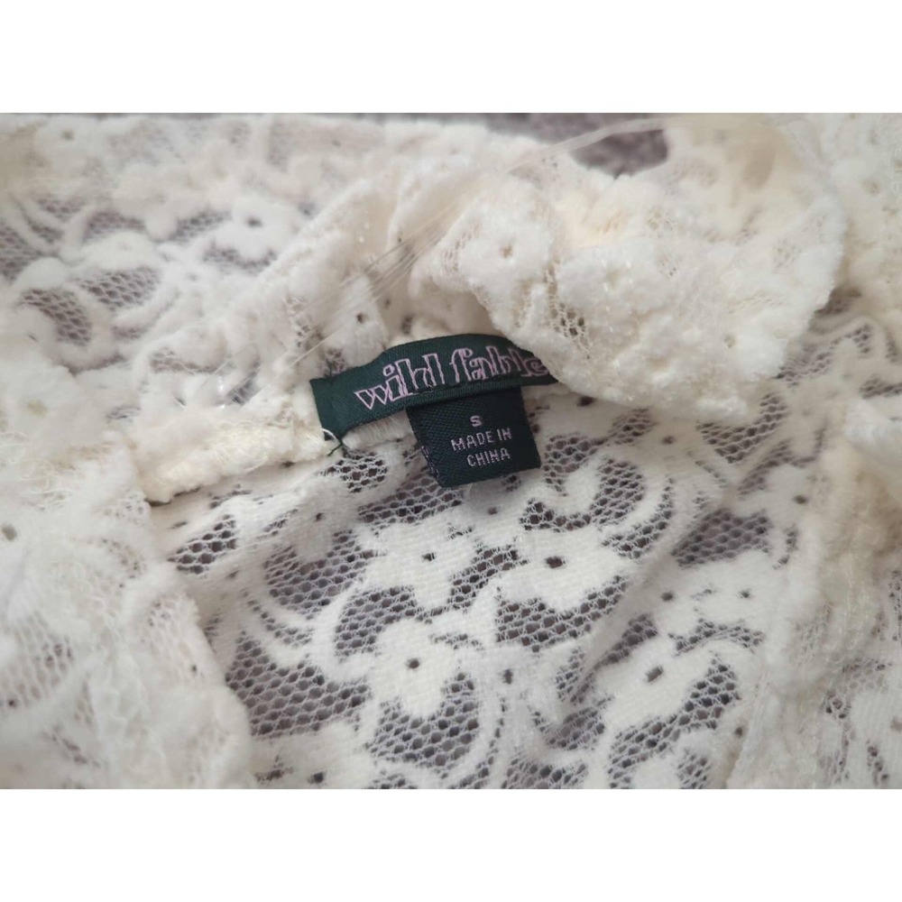 Wild Fable Cardigan Womens S Lace Ruffle Flare Sheere See Thru Retro Boho Y2k - Picture 2 of 7